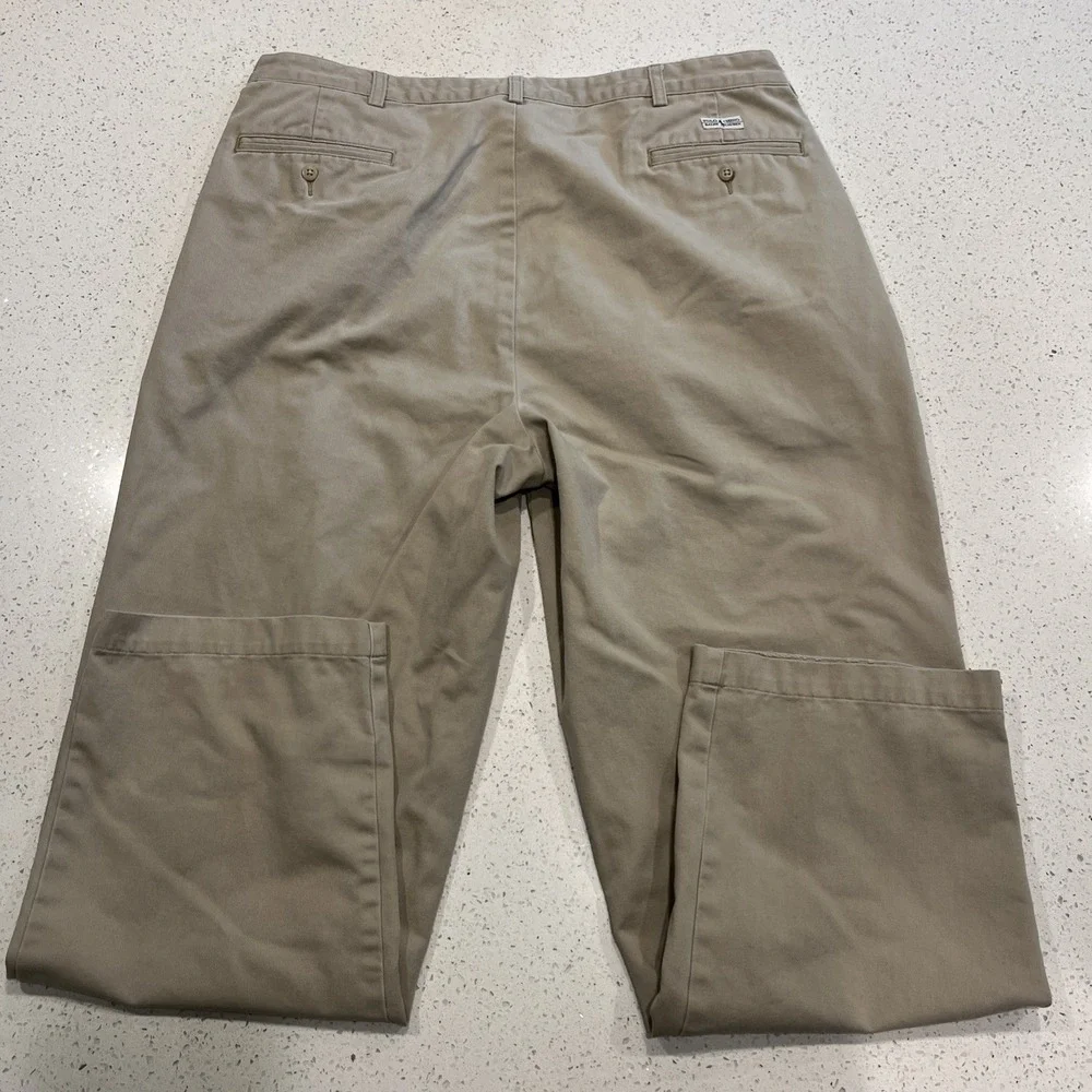 VTG 90s Polo Ralph Lauren Andrew Pants Men 38x30 Beige Classic Chino Pleated